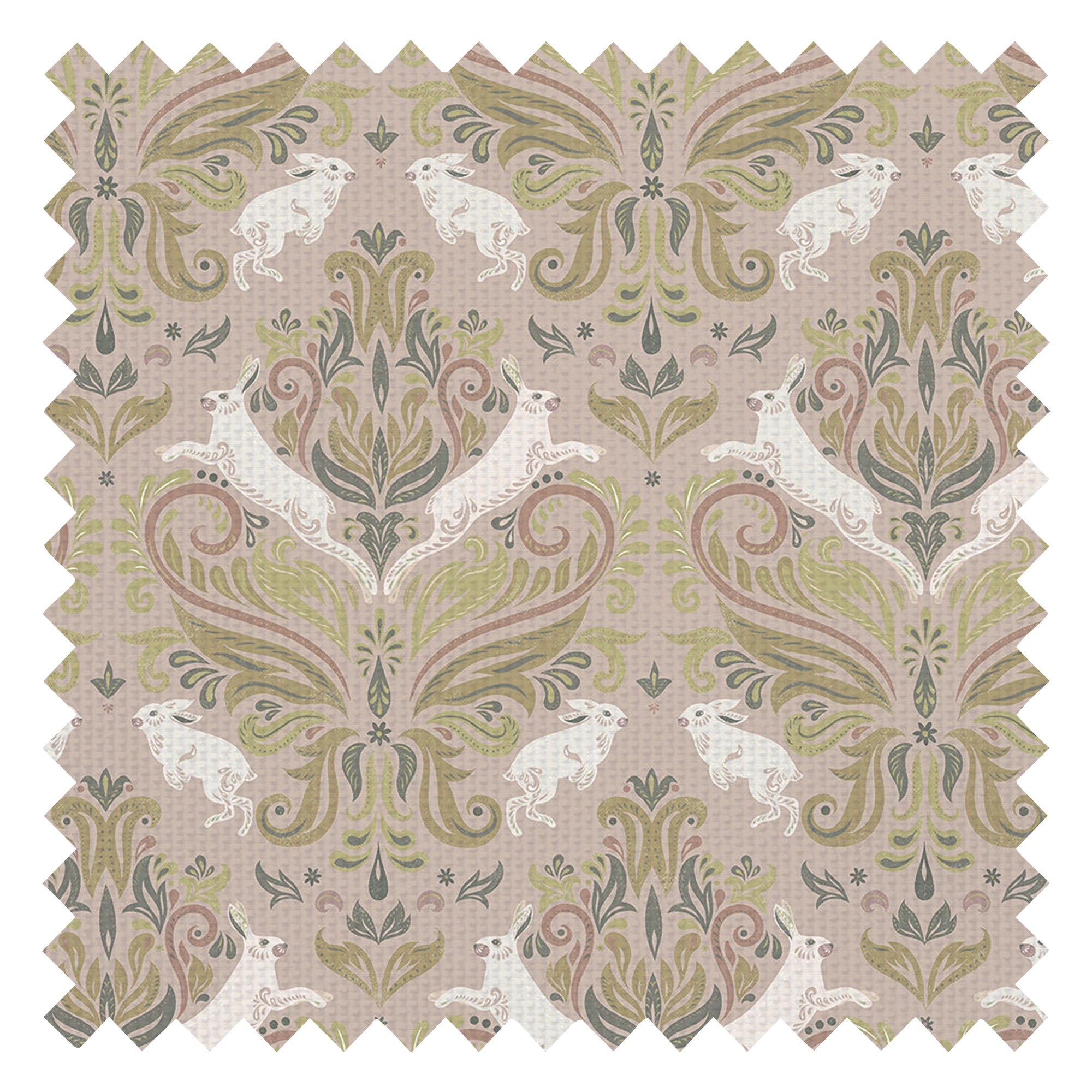 The Hopping Hare Fabric in Earthy Hues