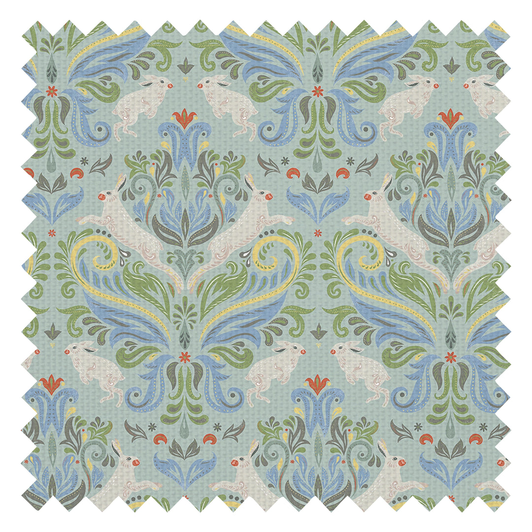 The Hopping Hare Fabric in Springtime Shades