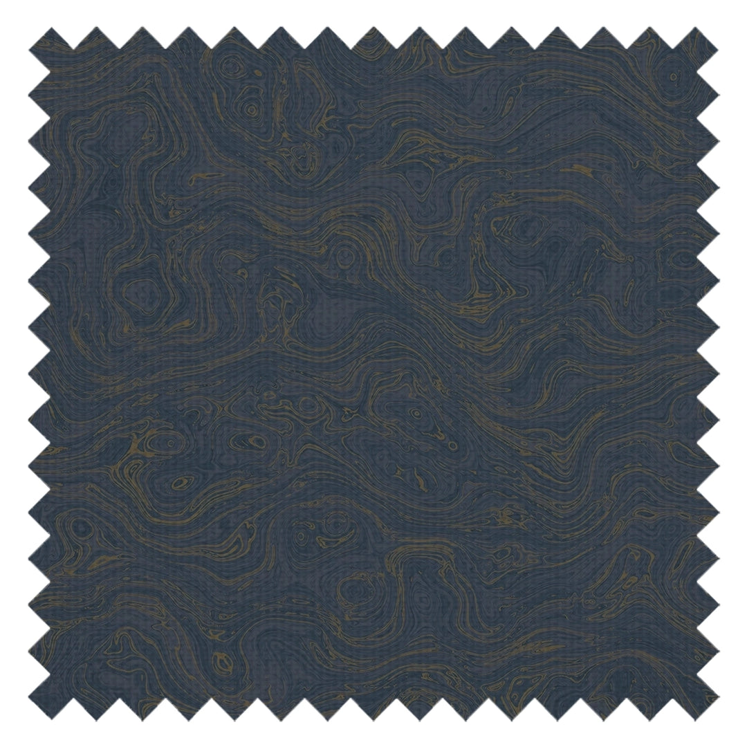 Rockpool Marble Fabric in Classic Navy