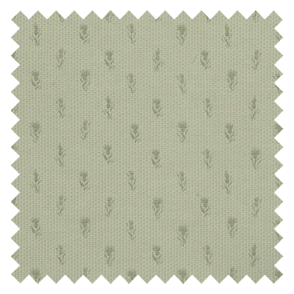 Wee Thistle Fabric in Slow Cooked Sage and New Forest Green