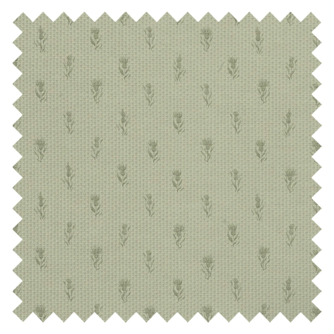 Wee Thistle Fabric in Slow Cooked Sage and New Forest Green