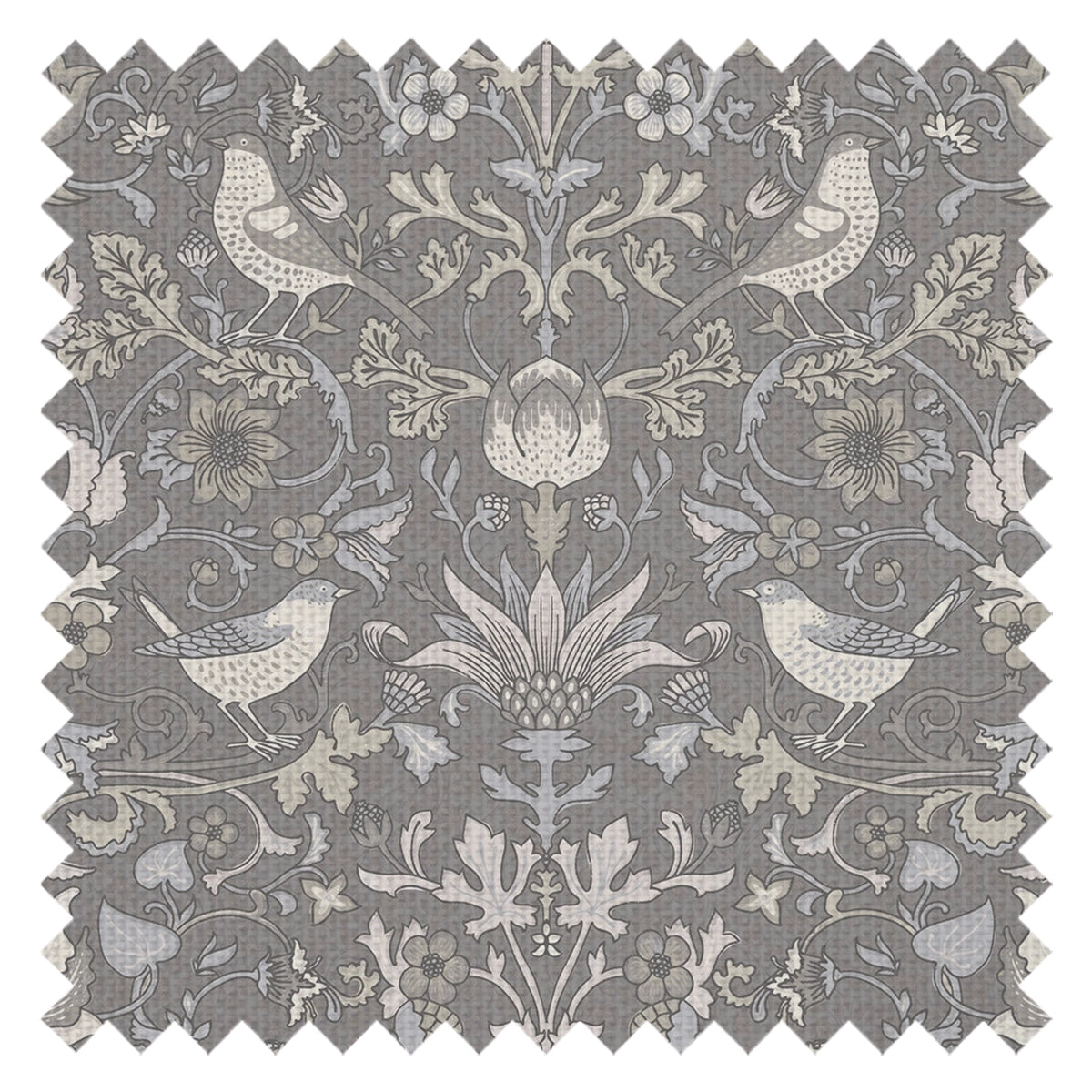 Garden Visitors Fabric in Earl Blue and Vintage Cream on Earl Grey