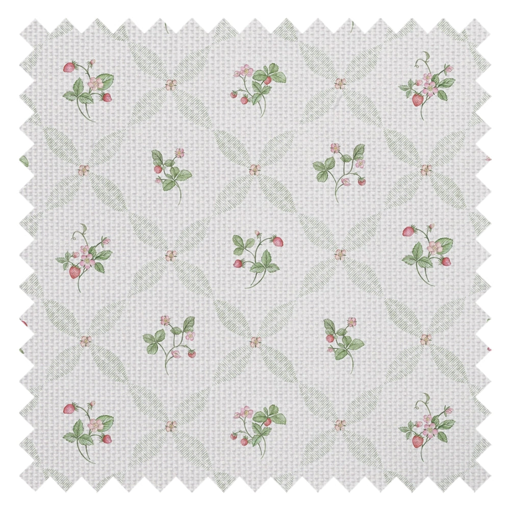 Strawberry Harvest Trellis Fabric in Summer Greens and Berry Red