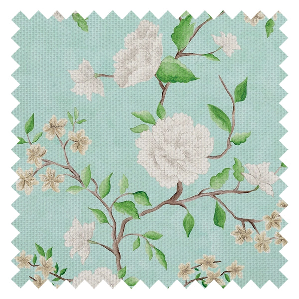 Summer in Peony Park Fabric in Duck Egg