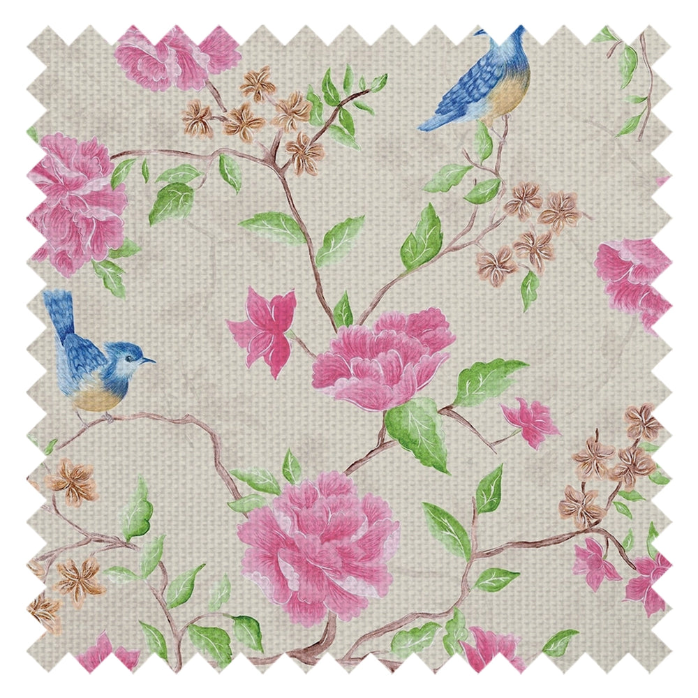 Blossoming Birdsong Fabric in Vintage Cream
