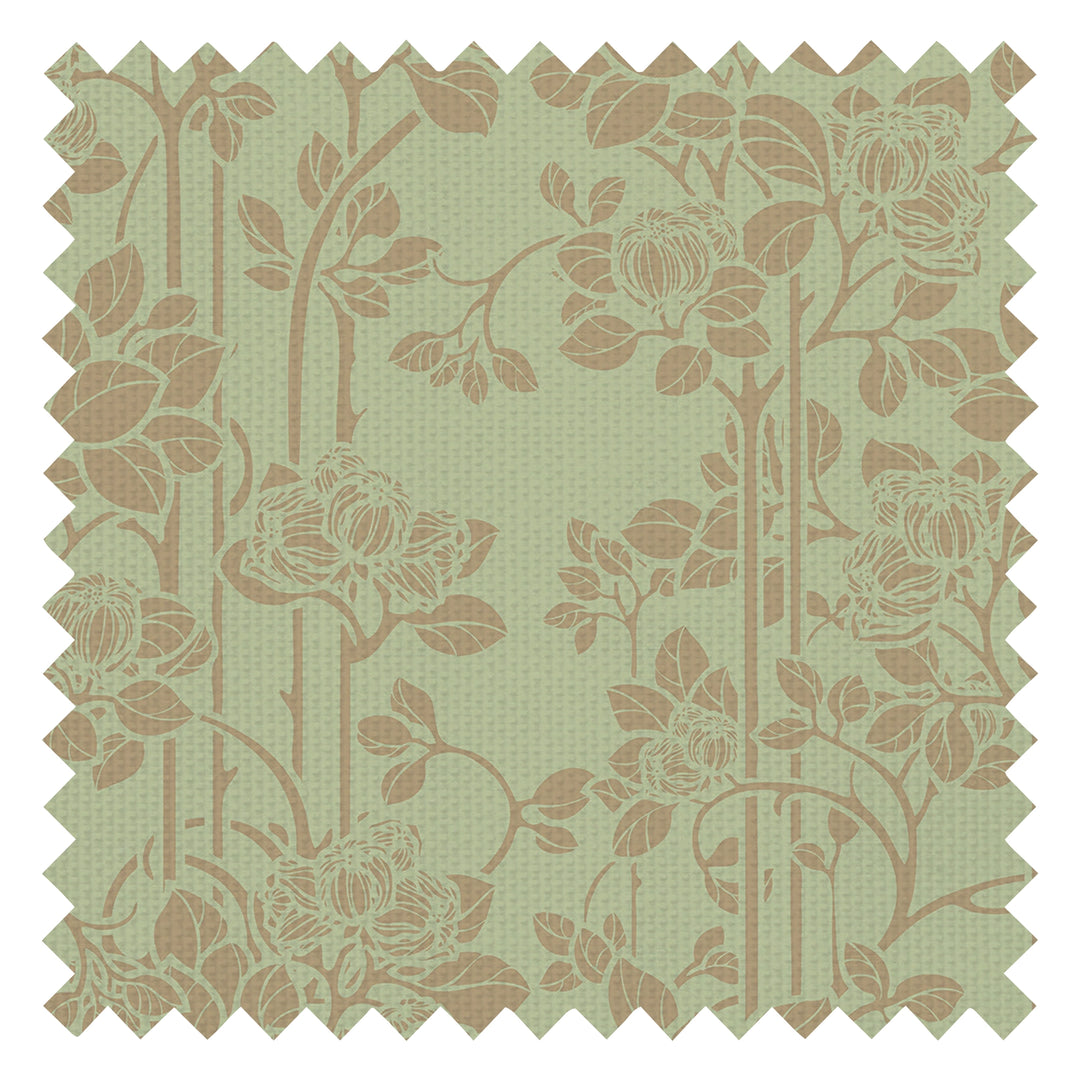 Garden Trellis Fabric in Olive and Gold