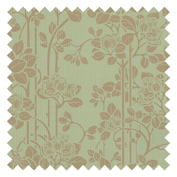 Garden Trellis Fabric in Olive and Gold