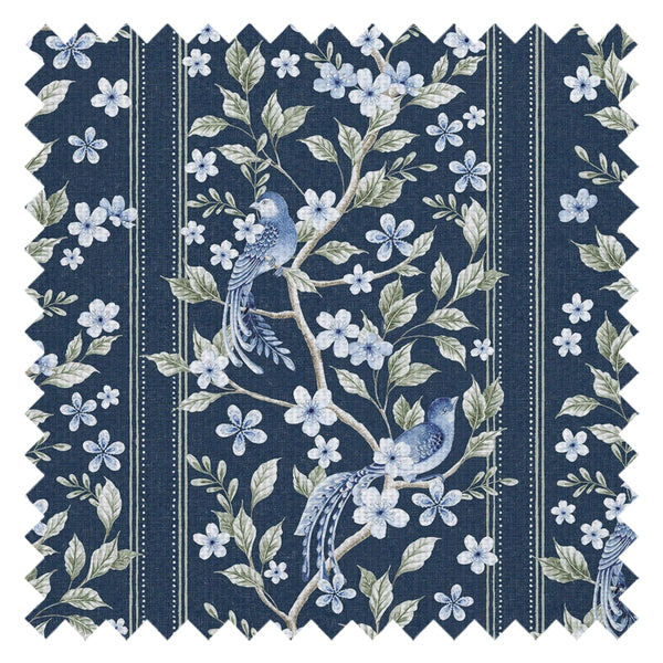 The Enchanted Garden Fabric in Navy