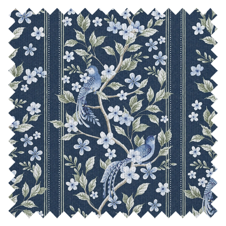 The Enchanted Garden Fabric in Navy