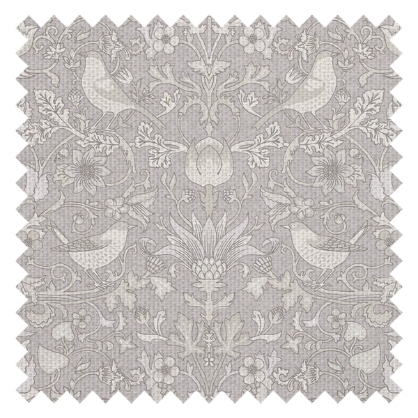 Garden Visitors Fabric in Vintage Cream and Linen on Dove Grey