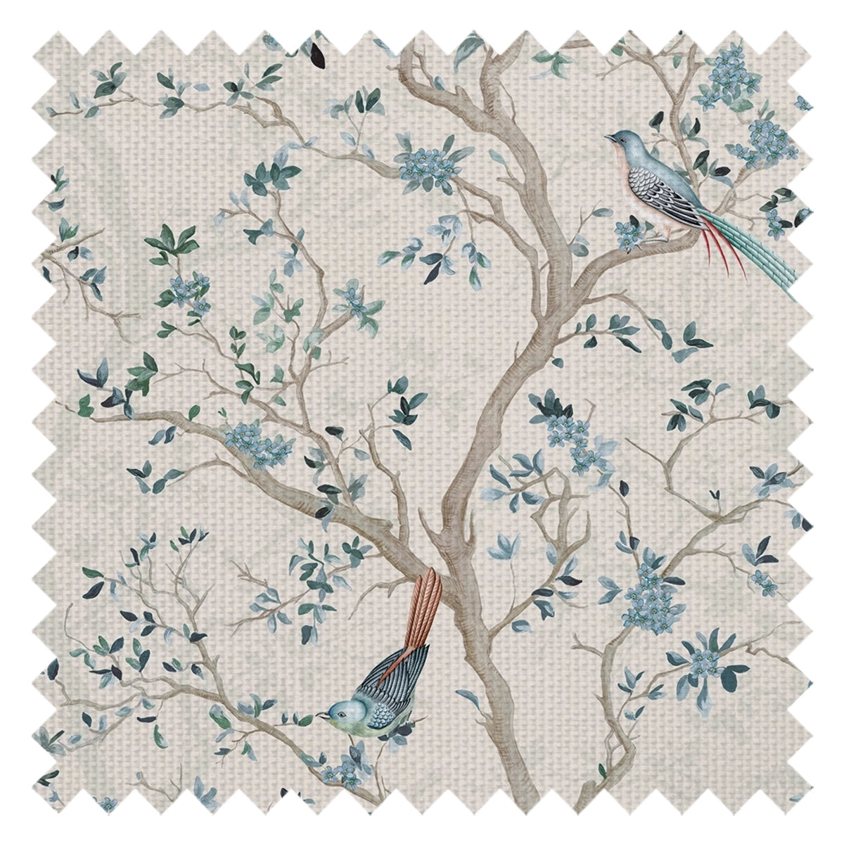 Branches and Birdsong Fabric in Vintage Cream