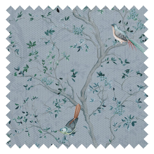 Branches and Birdsong Fabric in Heritage Blue