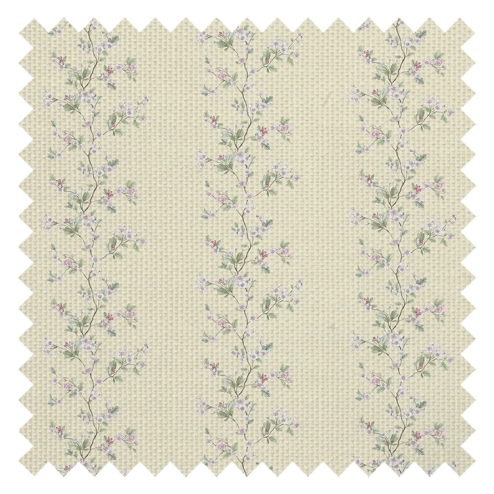 Ditsy Hawthorn Stripe Fabric in Lemon