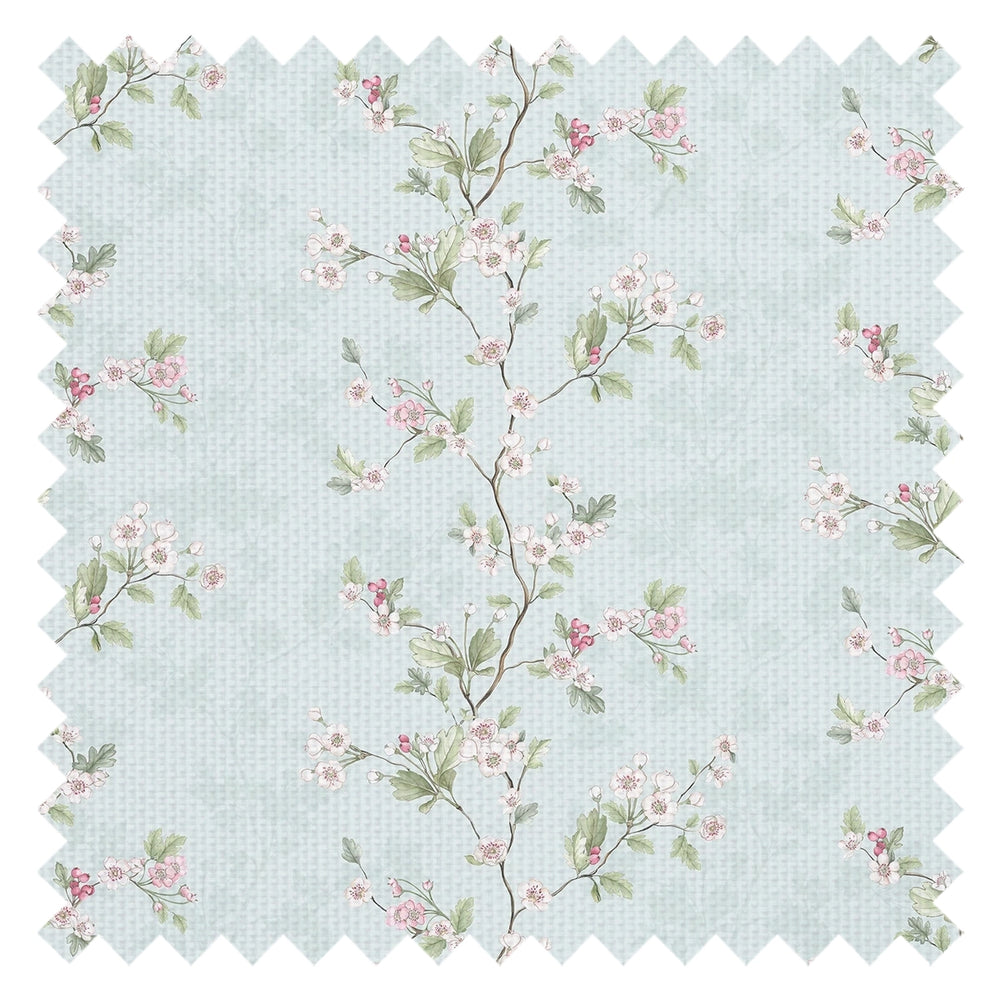 Hawthorn Stripe Fabric in Duck Egg