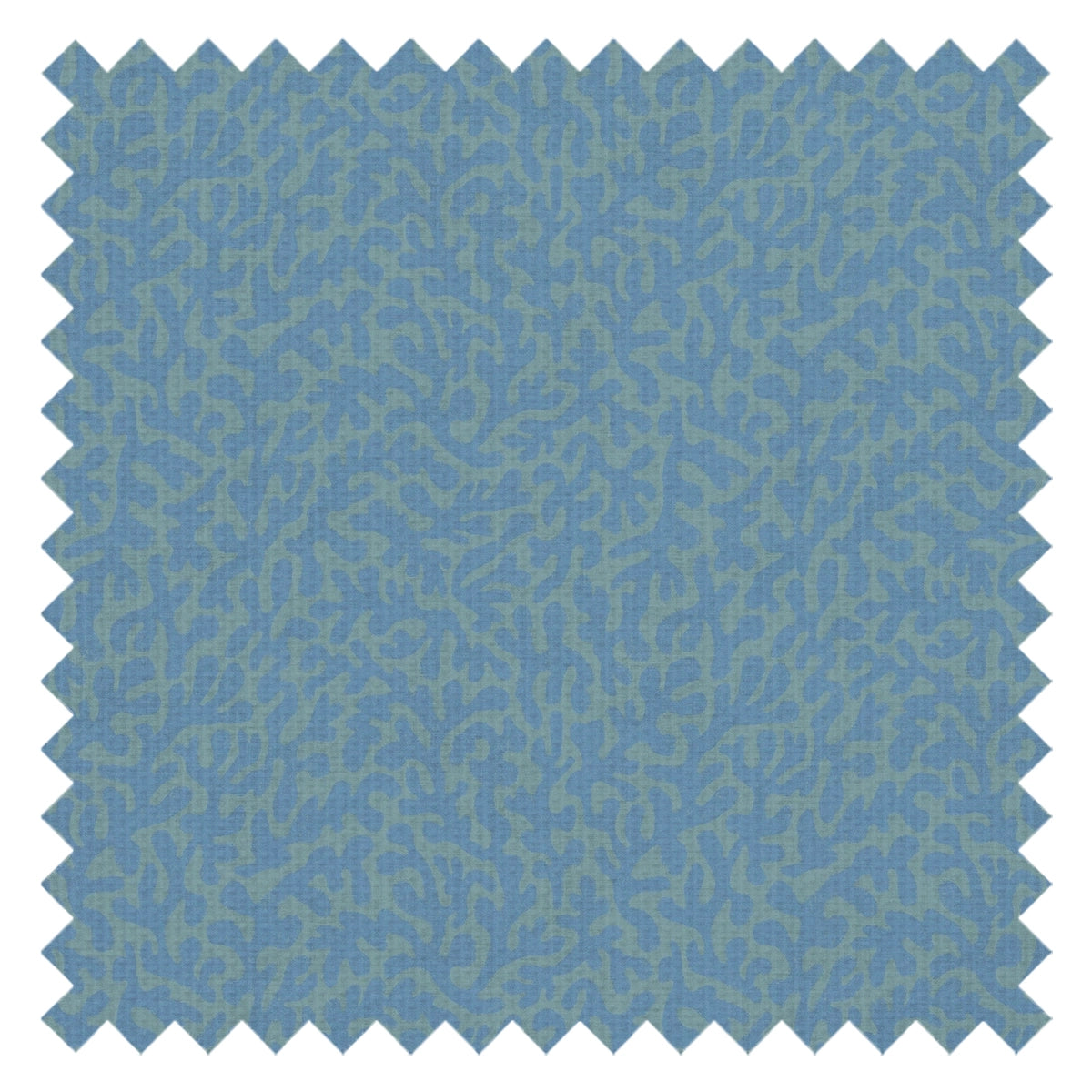 Petite Coral Cove Fabric in Cornflower Blue and Rustic Green