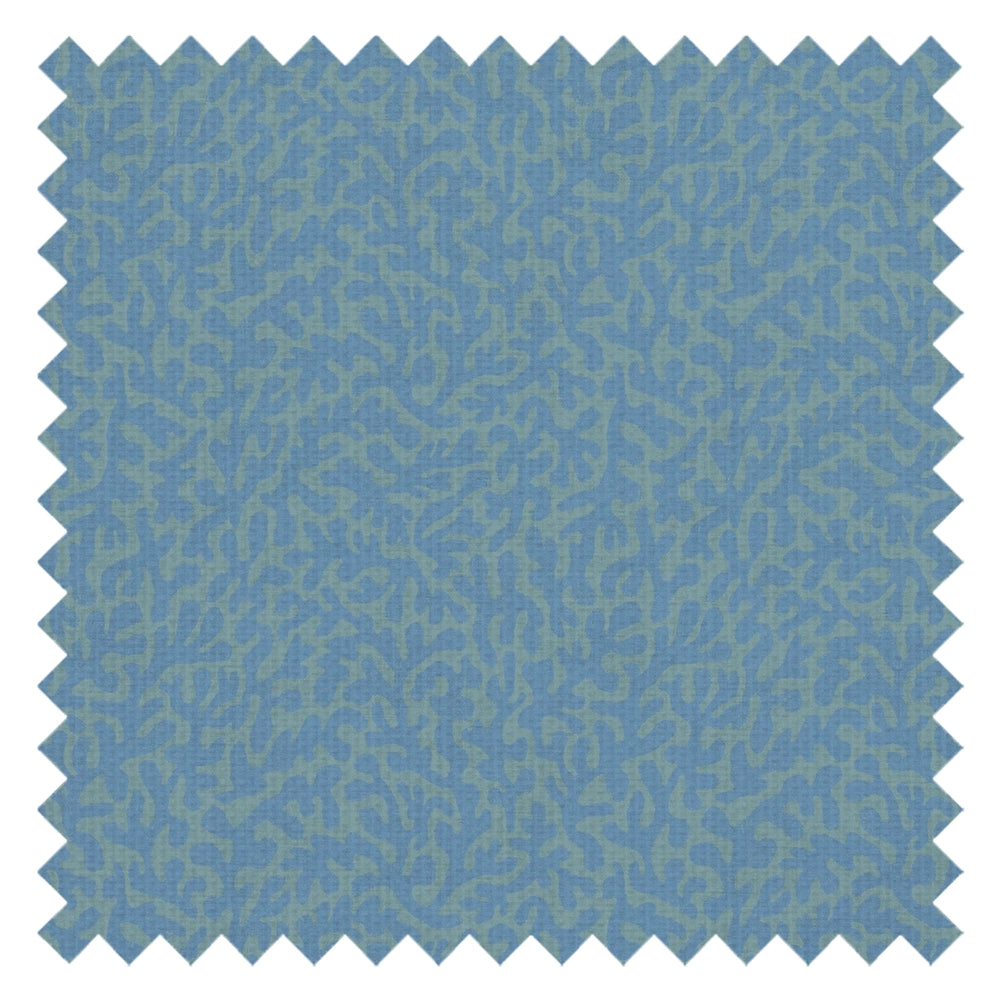 Petite Coral Cove Fabric in Cornflower Blue and Rustic Green