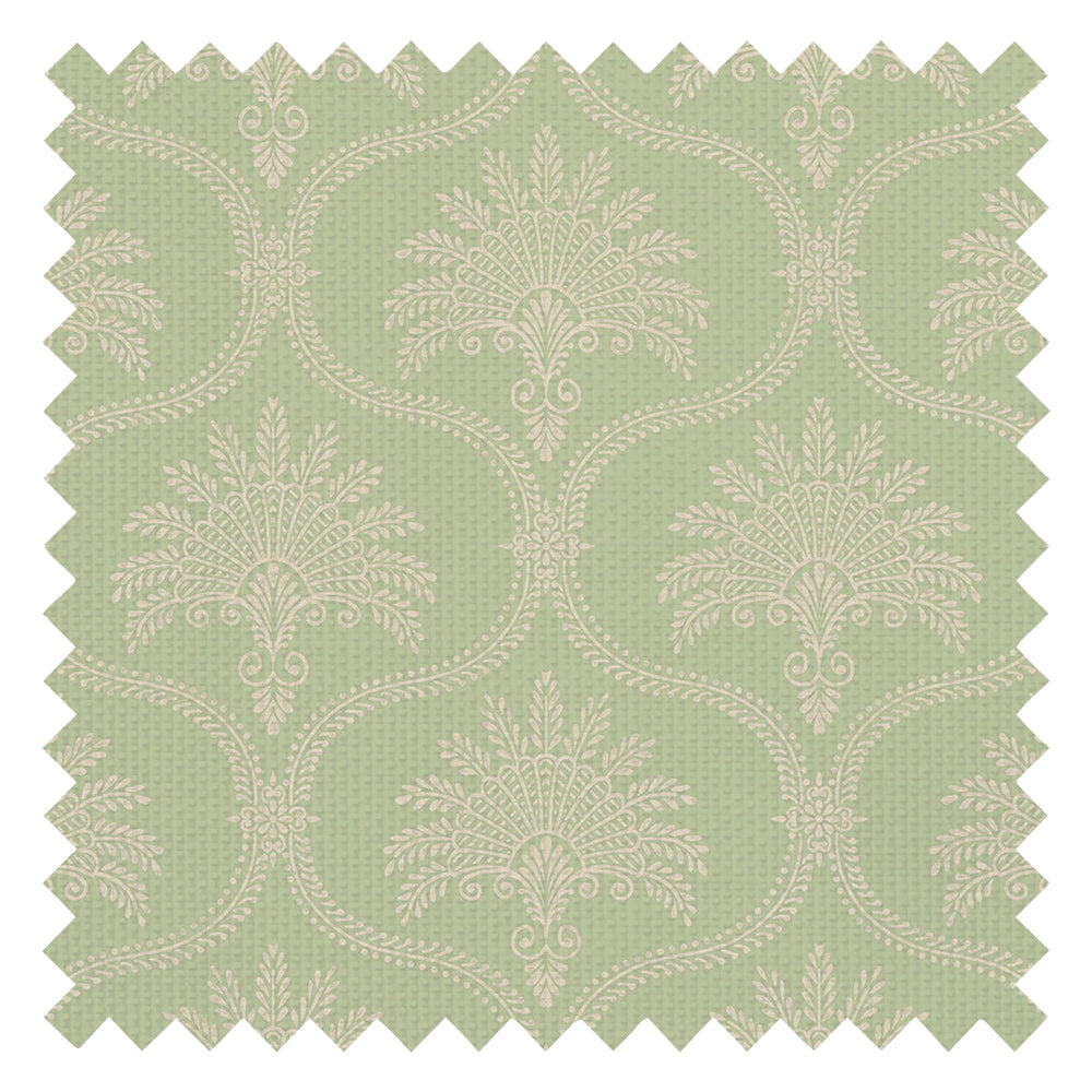 Massena Palace Fabric in Olive and Vintage Cream