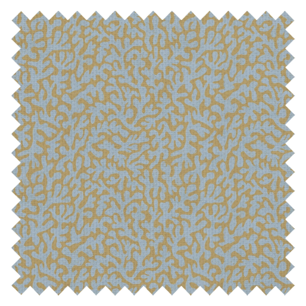 Petite Coral Cove Fabric in Cornflower Blue and Rich Ochre