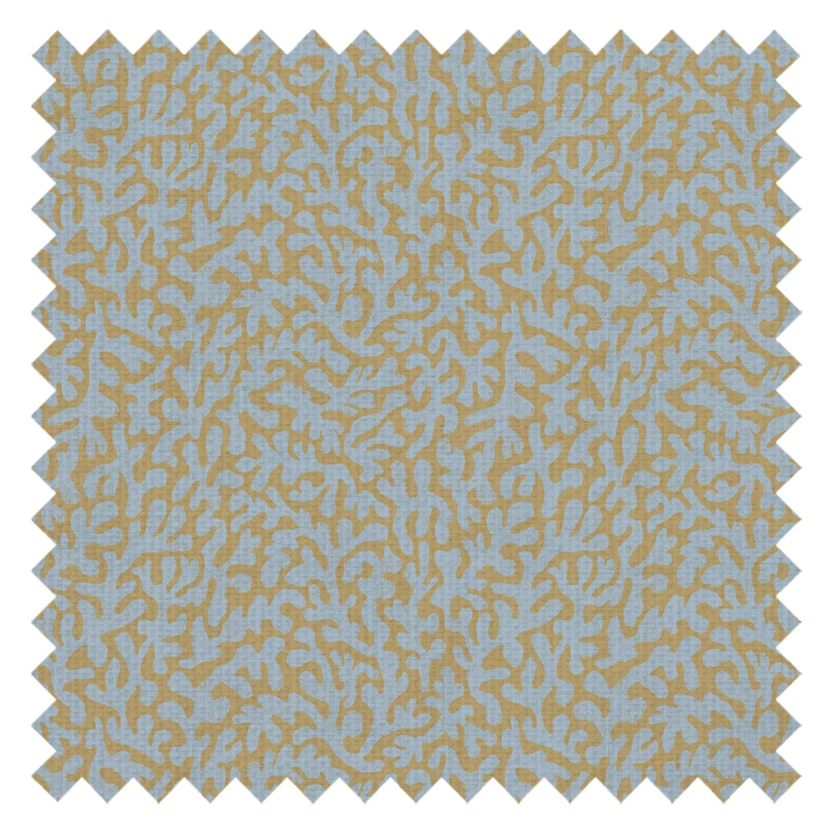Petite Coral Cove Fabric in Cornflower Blue and Rich Ochre