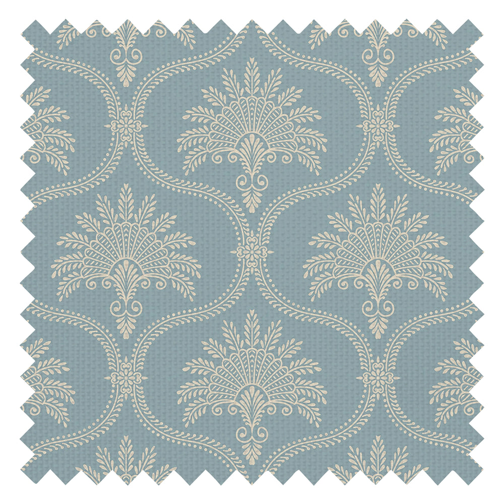 Massena Palace Fabric in Mineral and Vintage Cream