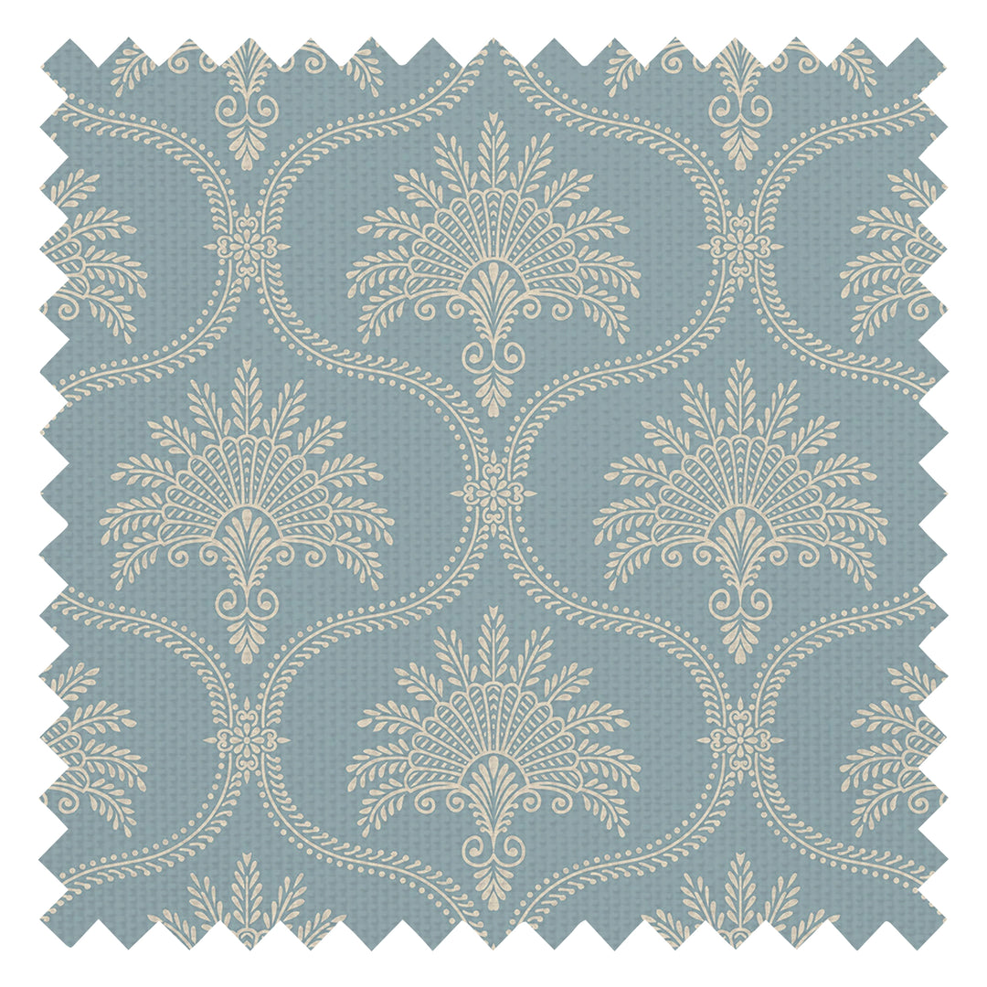 Massena Palace Fabric in Mineral and Vintage Cream