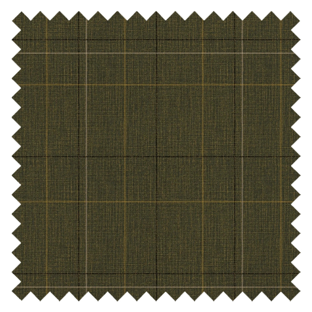 Royal Check Fabric in Green, Rich Olive and Yellow