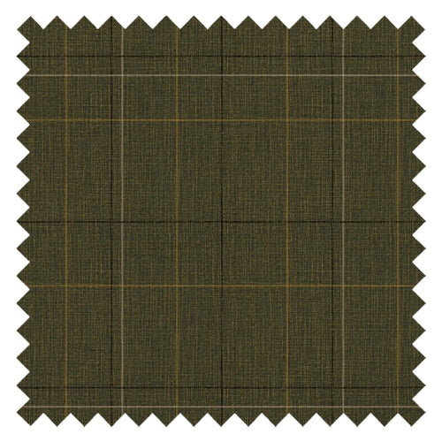 Royal Check Fabric in Green, Rich Olive and Yellow