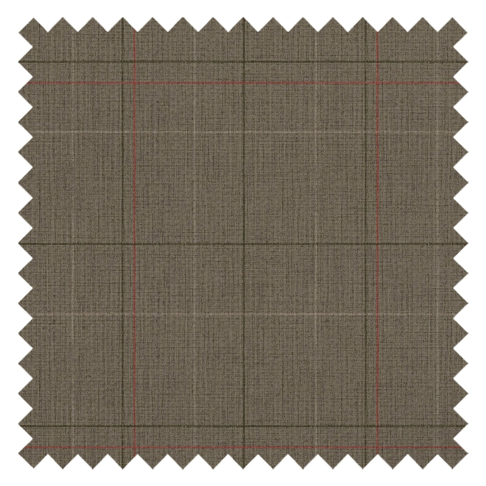 Royal Check Fabric in Heather Green, Bracken Green and Red