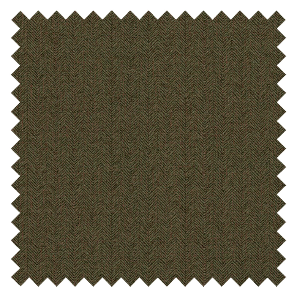 Royal Herringbone Fabric in Bracken Green