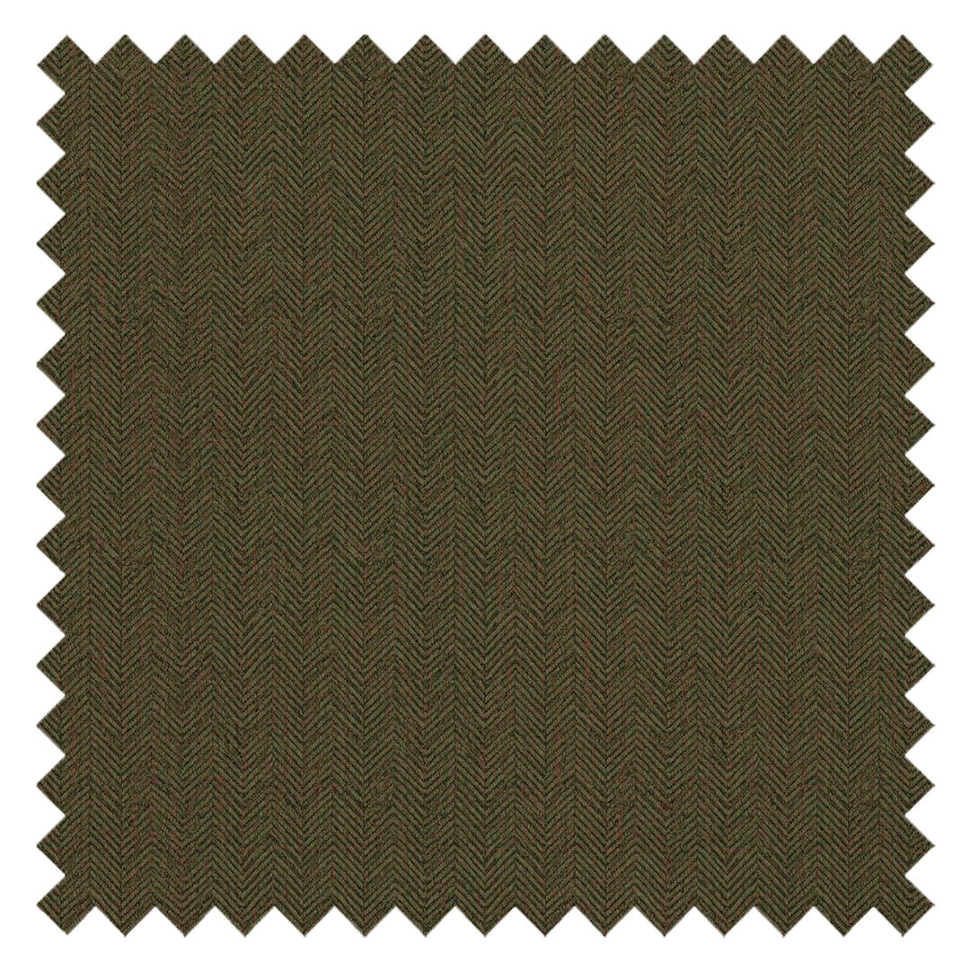 Royal Herringbone Fabric in Bracken Green