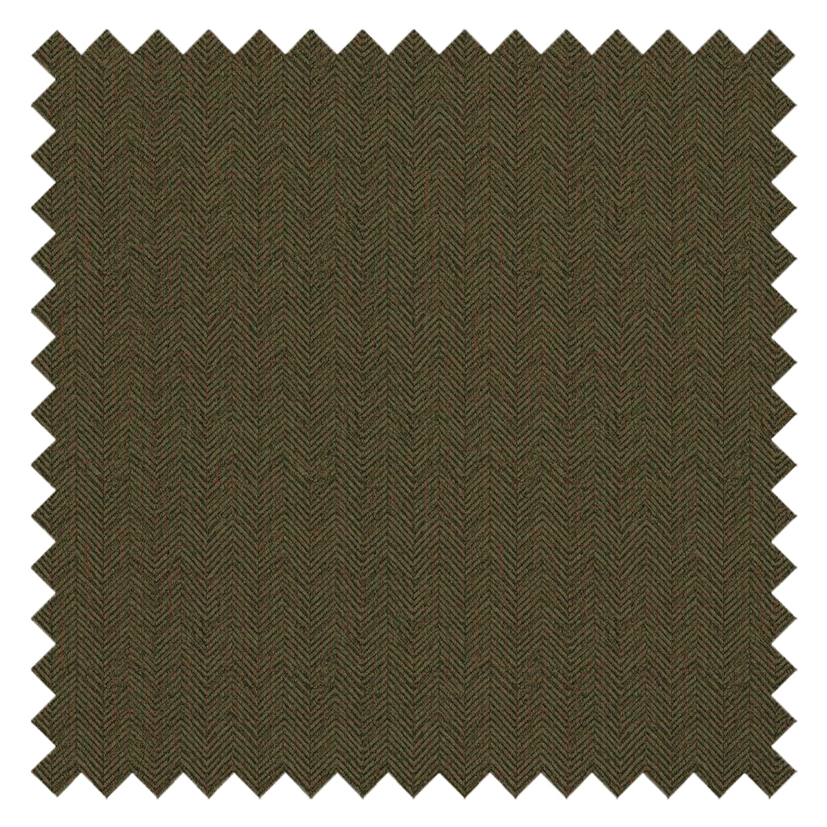 Royal Herringbone Fabric in Bracken Green