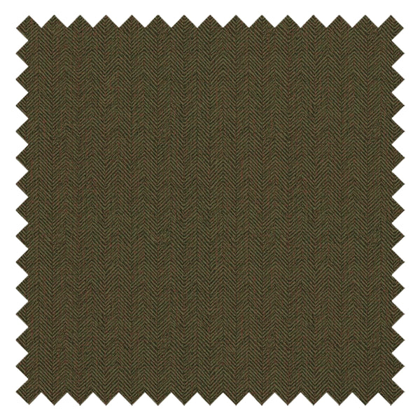 Royal Herringbone Fabric in Bracken Green