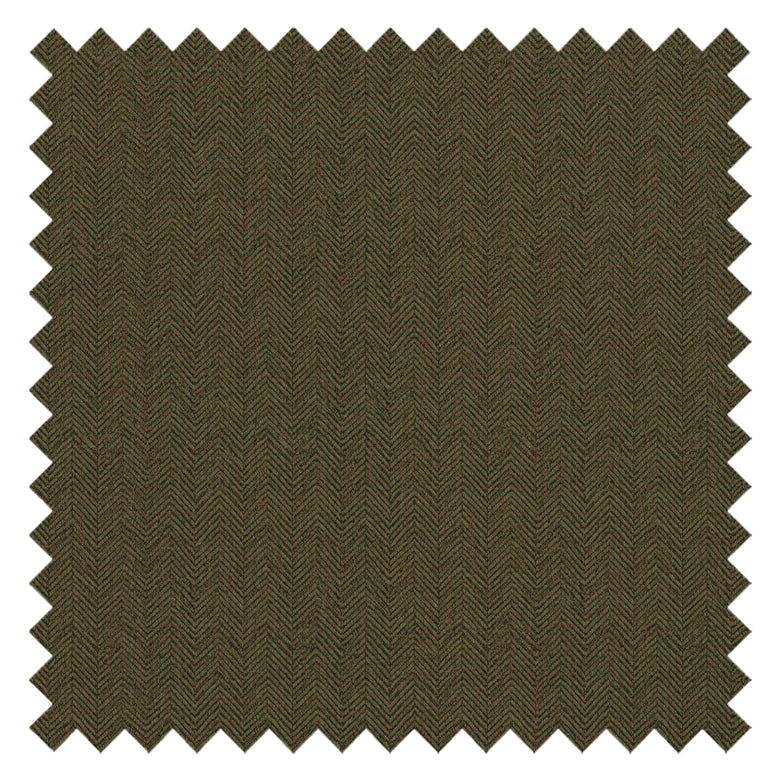 Royal Herringbone Fabric in Bracken Green