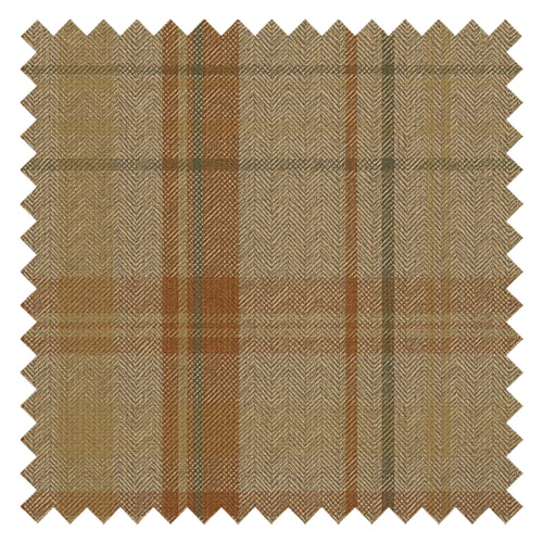 Royal Tartan Fabric in Caramel, Hazelnut and Green