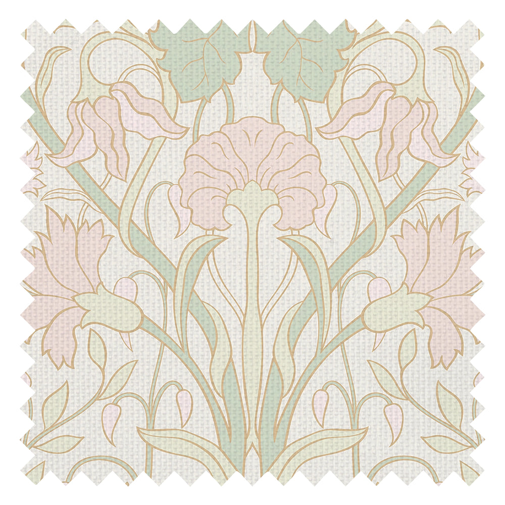 Parisienne Fabric in Pastel Hues on Pearl White