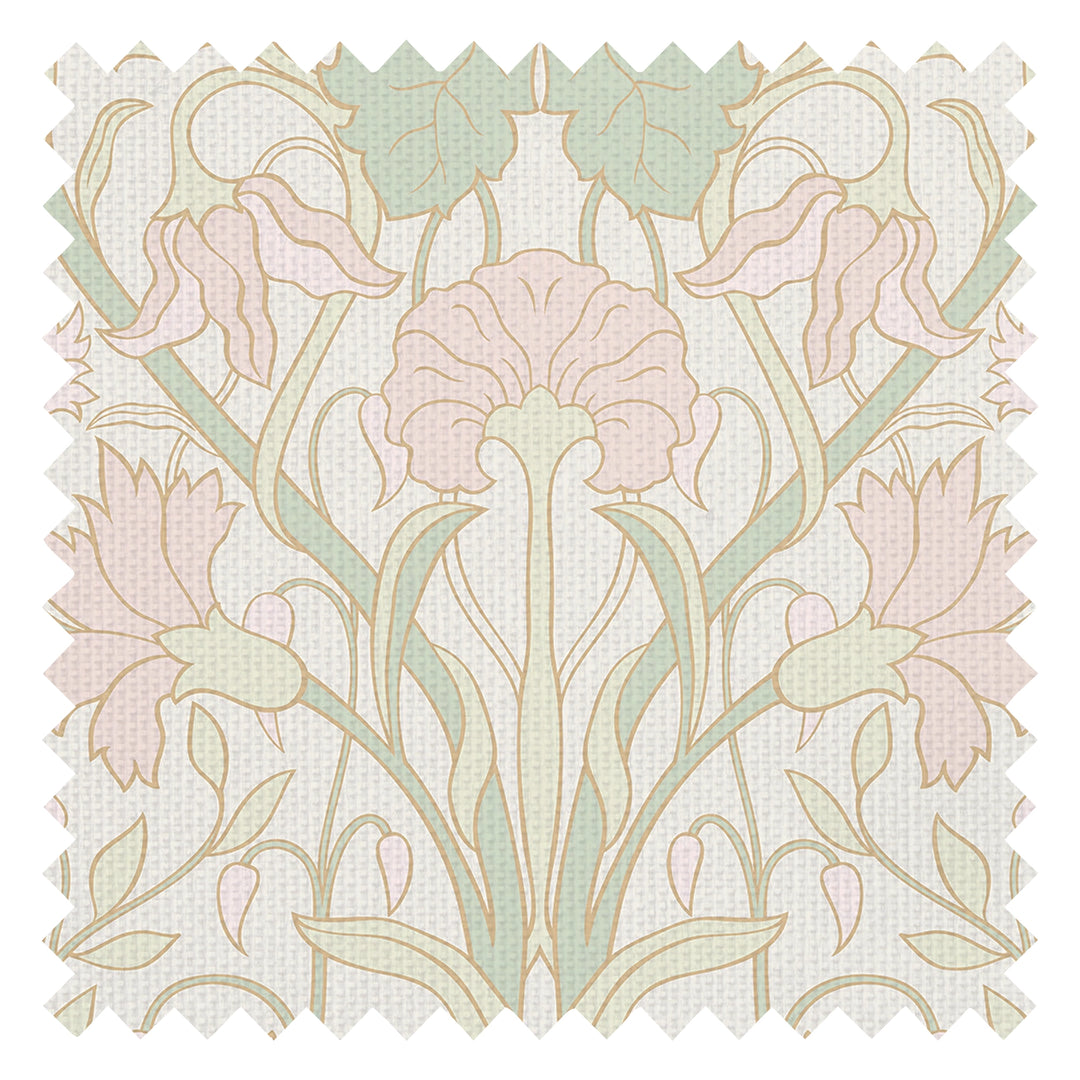 Parisienne Fabric in Pastel Hues on Pearl White