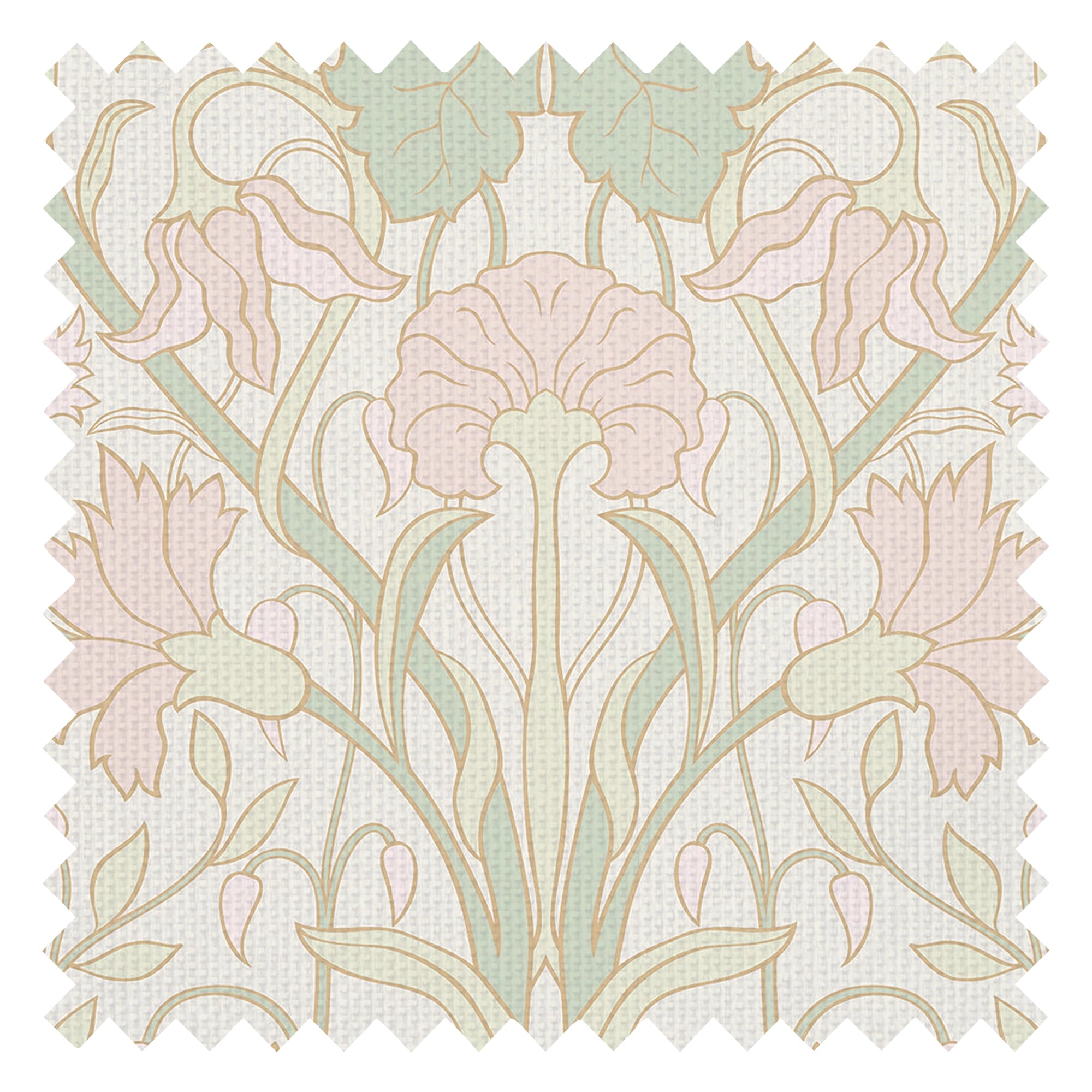 Parisienne Fabric in Pastel Hues on Pearl White