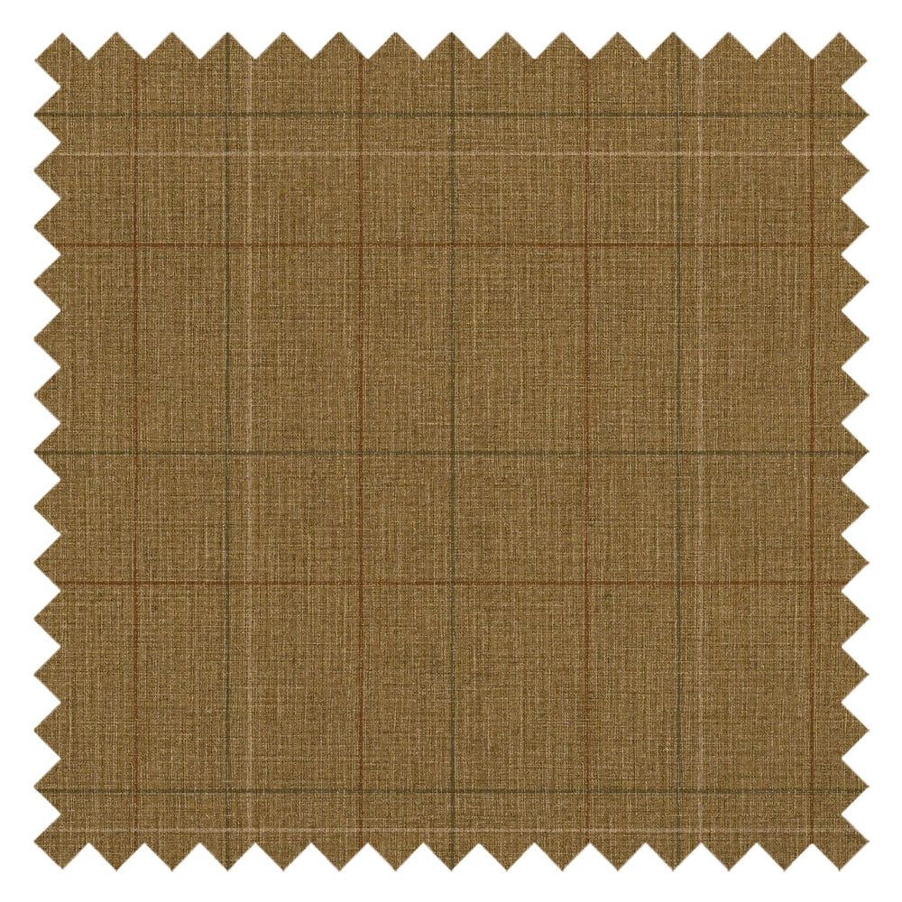 Royal Check Fabric in Toasted Caramel, Hazelnut and Green