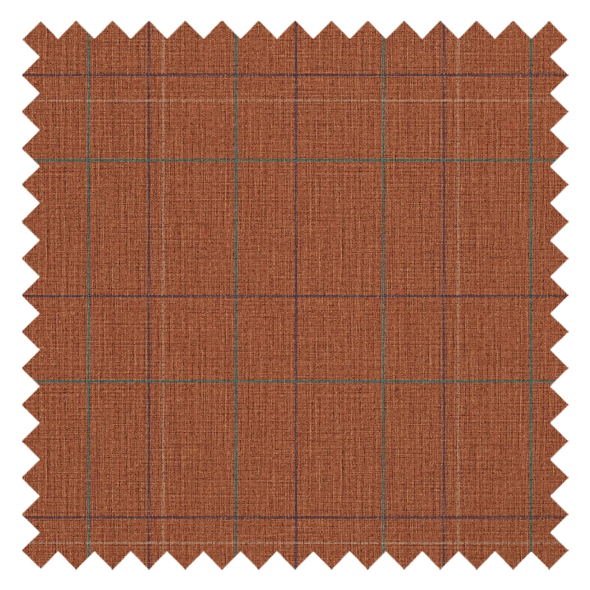 Royal Check Fabric in Rust, Navy and Teal