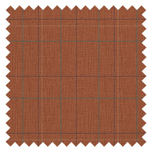 Royal Check Fabric in Rust, Navy and Teal