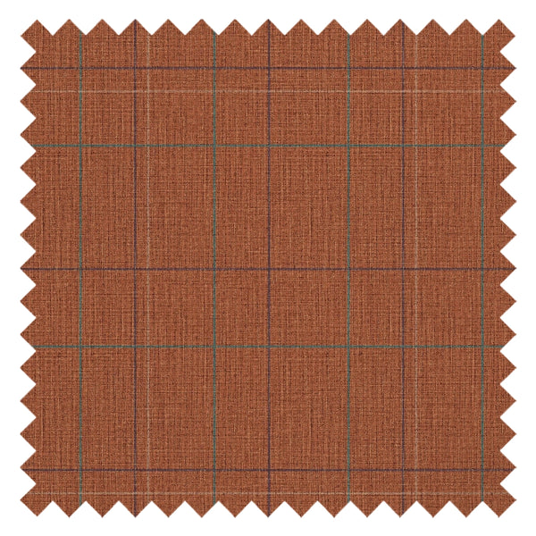 Royal Check Fabric in Rust, Navy and Teal