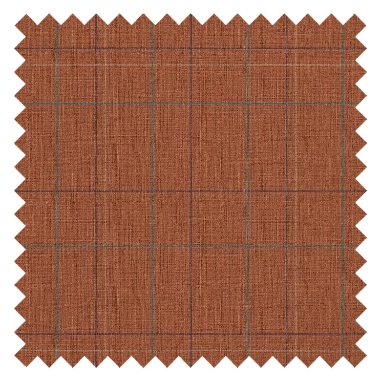 Royal Check Fabric in Rust, Navy and Teal