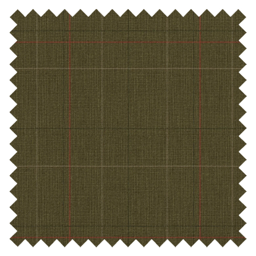 Royal Check Fabric in Bracken Green, Sage and Red