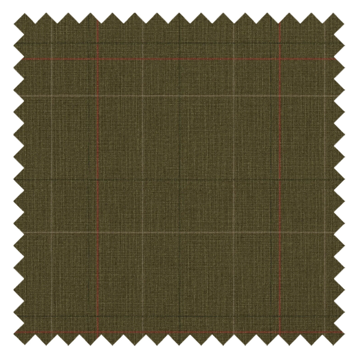 Royal Check Fabric in Bracken Green, Sage and Red