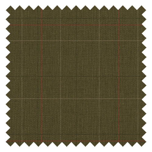 Royal Check Fabric in Bracken Green, Sage and Red