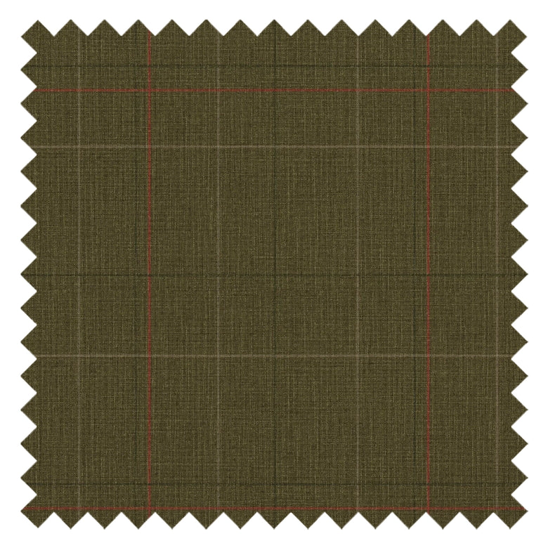 Royal Check Fabric in Bracken Green, Sage and Red