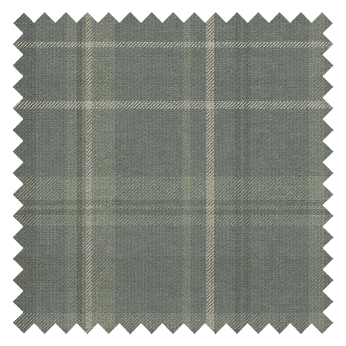Heritage Tartan Fabric in Nettle Green and Vintage Cream