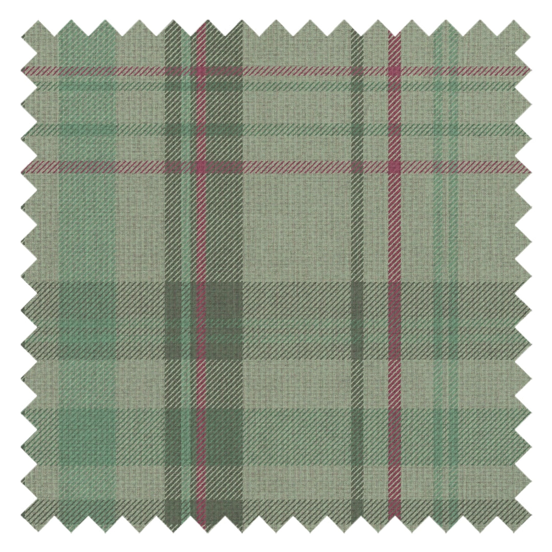 Royal Tartan Fabric in Mint, Green and Berry