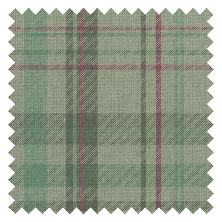 Royal Tartan Fabric in Mint, Green and Berry