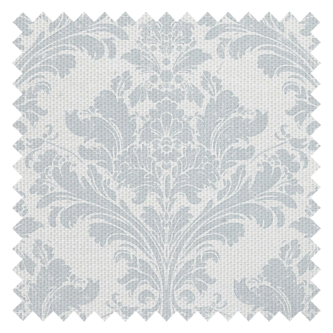 Regal Damask Fabric in Blue on Cream